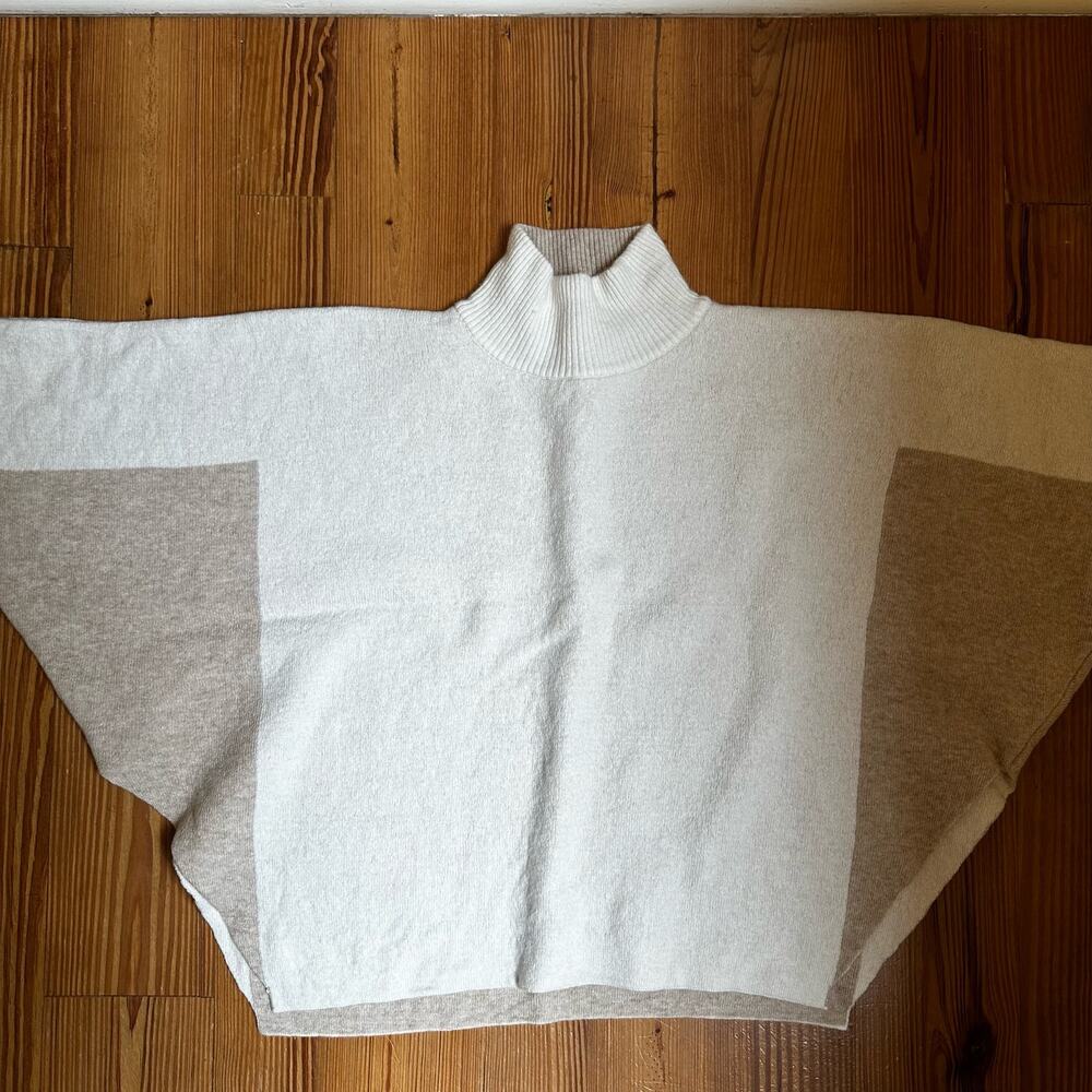 Note‎ di Anita made in Italy neutral mock neck poncho SIZE OS
